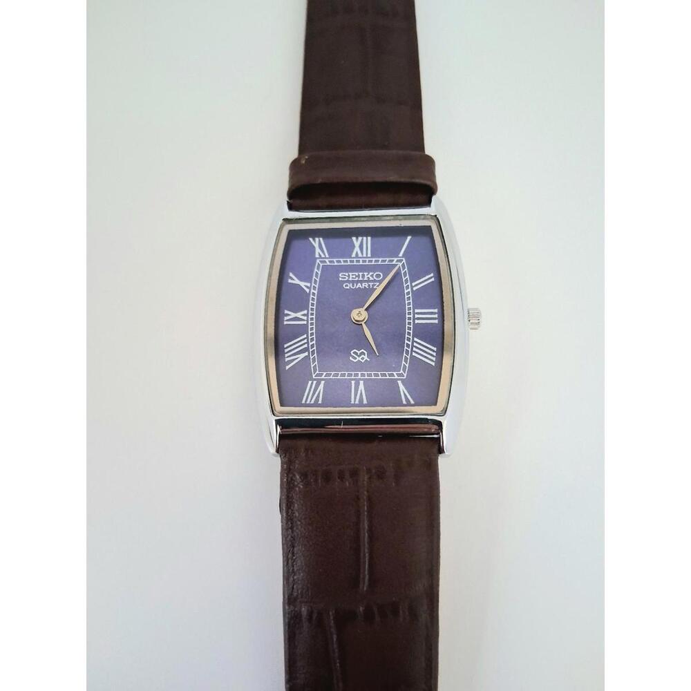 Men's Vintage Seiko Barrel/Tonneau Leather Tank RARE‎ - Picture 5 of 7